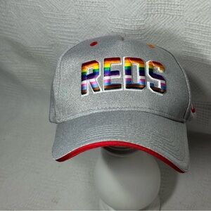 Cincinnati Reds Pride Gray Cap with Rainbow 'REDS' Embroidery SnapBack Melonwear